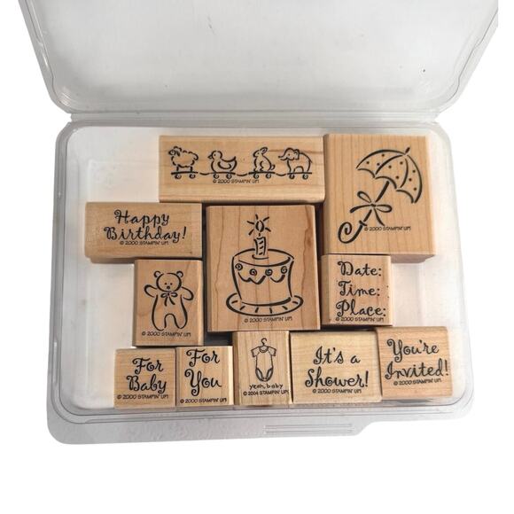 Stampin’ up Other - Stampin’ Up wooden stamps set of 11 “announcements”